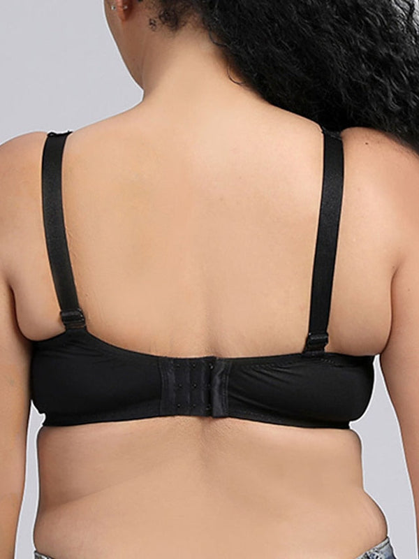 Women's Lace Bras Underwire Bras Fixed Straps Full Coverage V Neck Breathable Push Up Lace Pure Color Hook & Eye Date Casual Daily