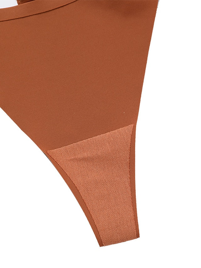 Women's Sexy Panties G-strings & Thongs Panties 3Pcs Underwear Simple Sexy Comfort Hole Pure Color Nylon Low Waist