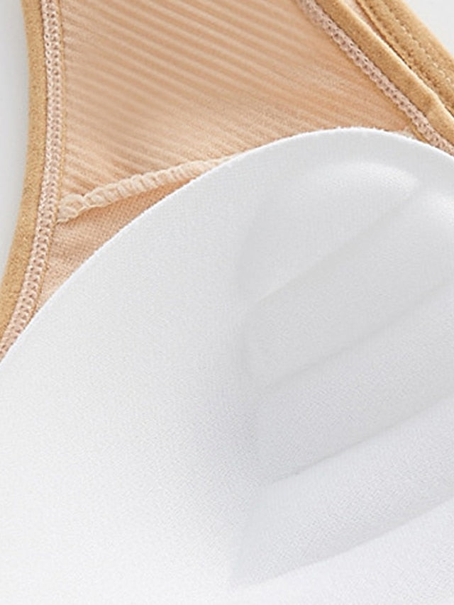 Women's Wireless Bras Sports Bras Fixed Straps Full Coverage Scoop Neck Breathable Sport Pure Color Pull-On Closure Casual Daily Nylon 1PC Green White , Bras & Bralettes , 1 PC