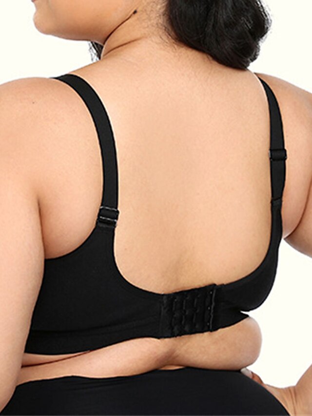 Women's Wireless Bras Padded Bras Fixed Straps Full Coverage Deep U Breathable Pure Color Hook & Eye Date