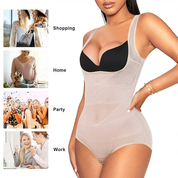 Shapewear Bodysuit for Women Tummy Control Butt Lifter Panty Hi-Waist Trainer Stomach Body Shaper Slimming Girdles