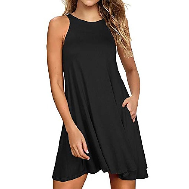 Fashion Sleeveless Sport Casual Simple Dress For Womens