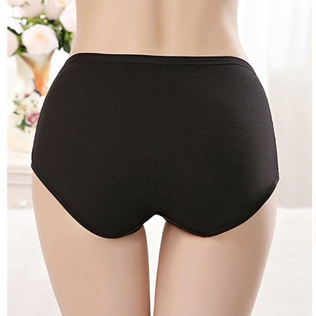 Women's Basic Simple Pure Color Basic Panties Micro-elastic Mid Waist Cotton Light Blue L , 1pc , pack Secondary image