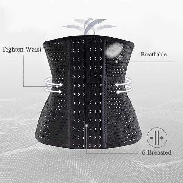 Women's Waist Trainer Corset Shapewear Slimming Belt Body Shaper 3-Breasted