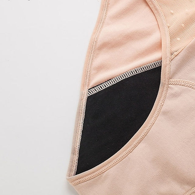 Women's Brief Underwear Period Panties 1 PC Underwear Fashion Simple Comfort Hole Pure Color Cotton Mid Waist Touch of Sensation Black Khaki Navy Blue