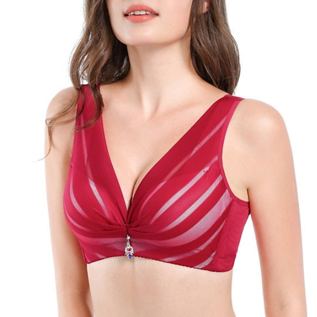 Women's Push Up Bras 34 Cup Lace Pure Color Hook & Eye POLY Sexy 1PC Plus Size Secondary image