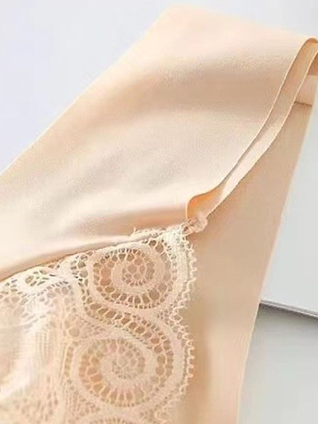 Women's Wireless Bras Padded Bras Full Coverage V Neck Breathable Push Up Lace Pure Color Pull-On Closure Date Casual Daily Nylon