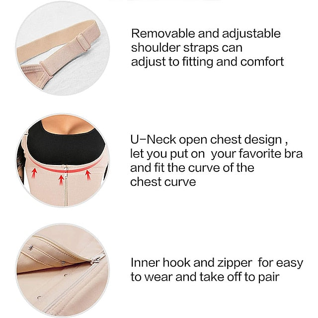 Shapewear for Women Tummy Control Fajas Colombianas Body Shaper Zipper Open Bust Bodysuit