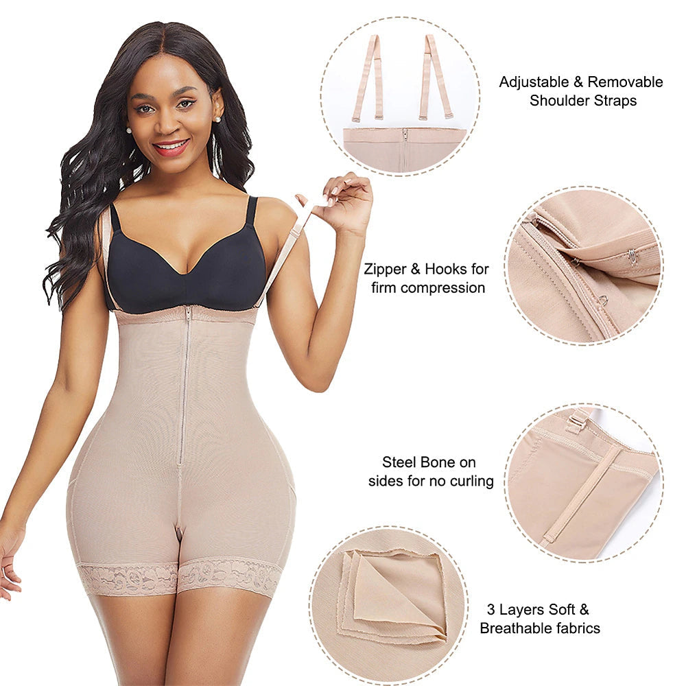 Shapewear for Women Seamless Firm Triple Control Faja Plus Size Thigh Slimmer Tummy Control Body Shaper