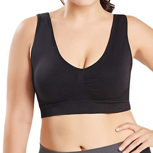 Women BrasLadies Pure Color Plus Size Ultra-Thin Large Bra Sports Bra Full Bra Cup Tops Main image