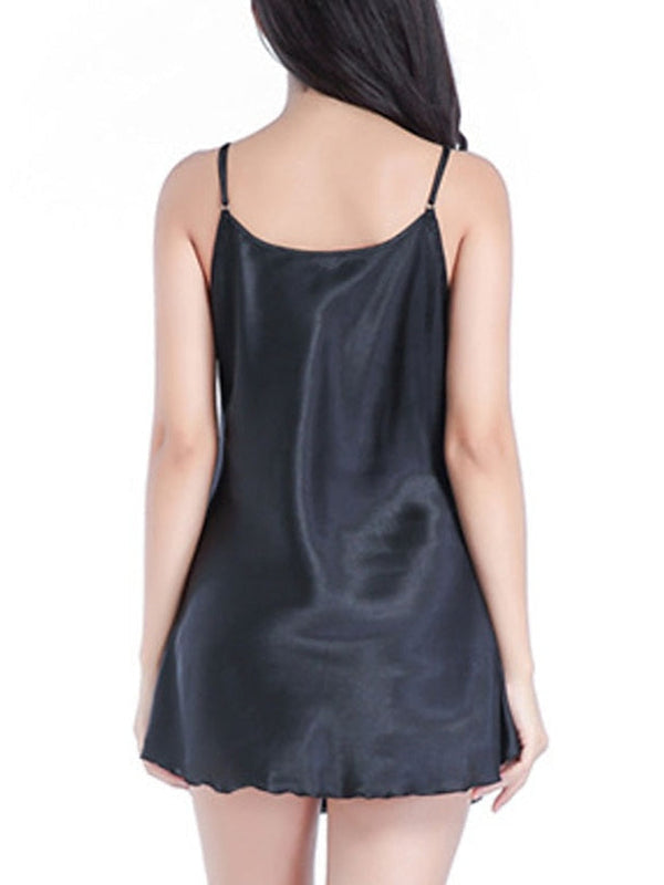 Women's Silk Sleeveless Nightgown - Simple, Breathable, Comfortable Pajamas for Home