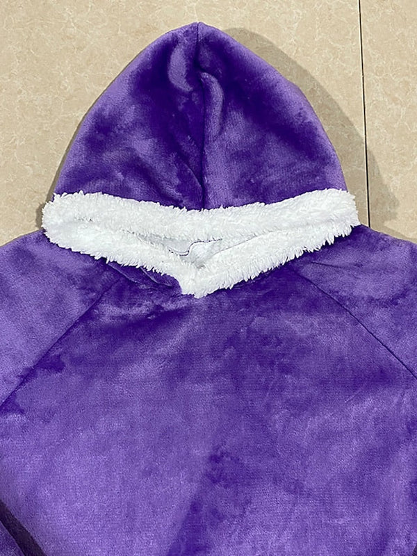 Couple's Pajamas Wearable Blanket Hoodie Fleece Oversized Winter Soft Warm Long Sleeve