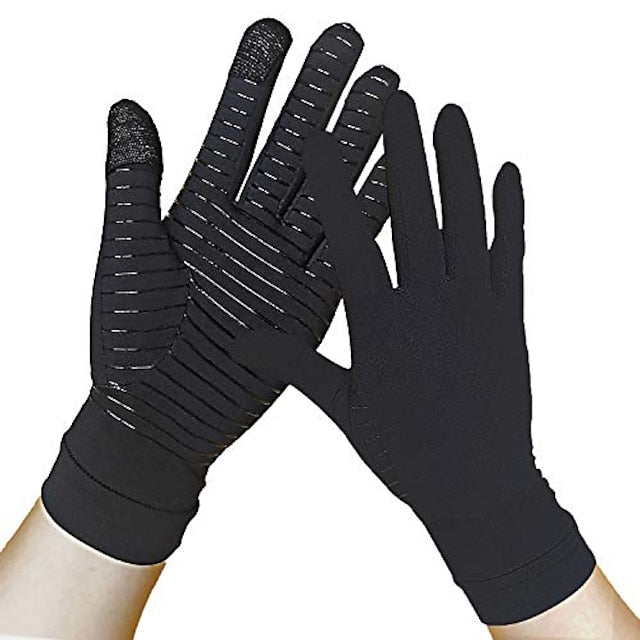 Copper Arthritis Compression Gloves Full Finger Touch Screen Pain Relief for Carpal Tunnel RSI Secondary image