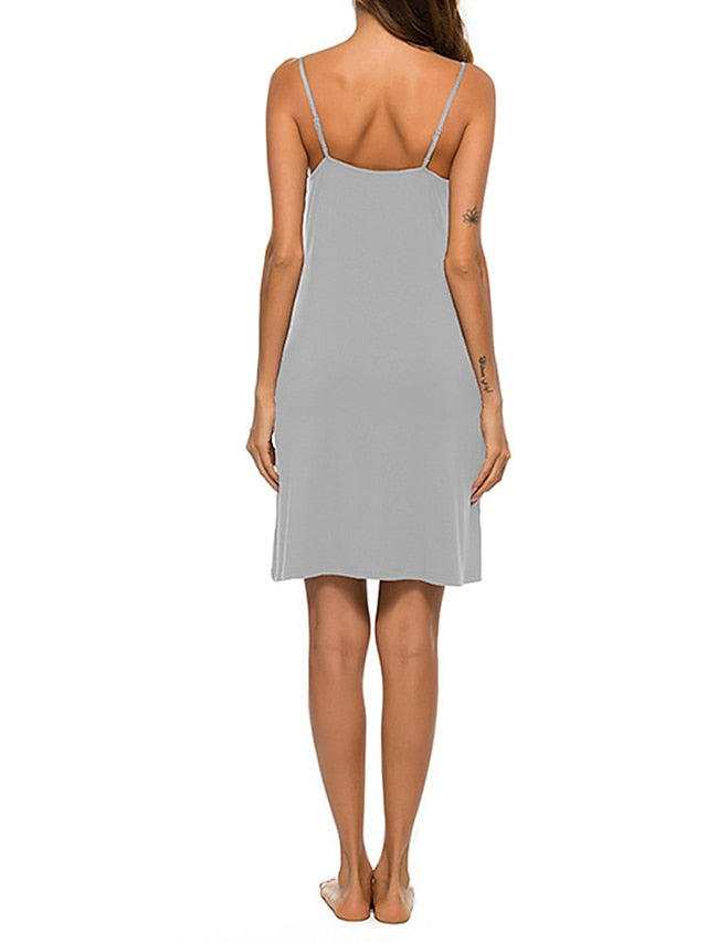 Women's Casual Backless Strap Night Dress