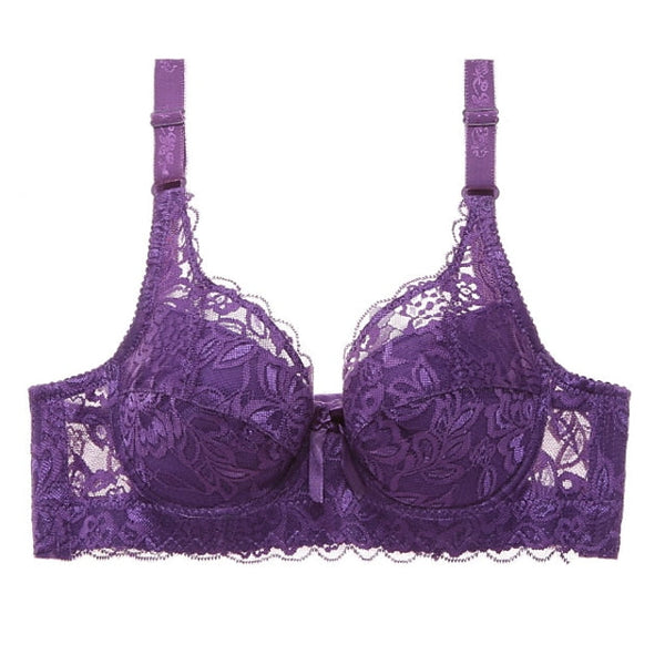 Women's Push Up Bras 34 Cup Lace Pure Color Hook & Eye Daily Wear POLY 1PC Plus Size