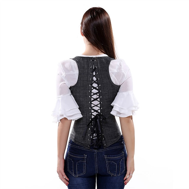Grey Long Series Court Sculpting Top Super Abdominal Tunic Vest