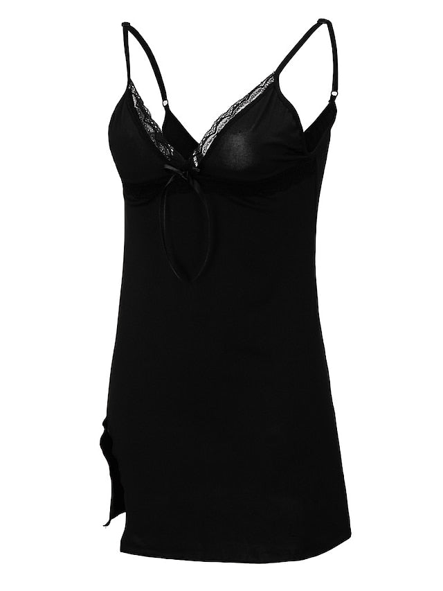 Women‘s Strap Dress Mini Dress Black Red Sleeveless Pure Color Lace Spring Summer Cold Shoulder Casual Main image