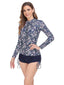 Women's Swimwear Swim Dress Rash Guard Diving Normal Swimsuit Modest Swimwear Tummy Control Slim Solid Color Royal Blue Dark Gray Bodysuit Bathing Suits New Vacation Fashion
