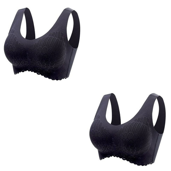 Sexy Skin-friendly Women's Seamless Latex Bras Plus Size 2Pcs