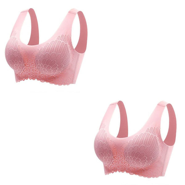 Sexy Skin-friendly Women's Seamless Latex Bras Plus Size 2Pcs