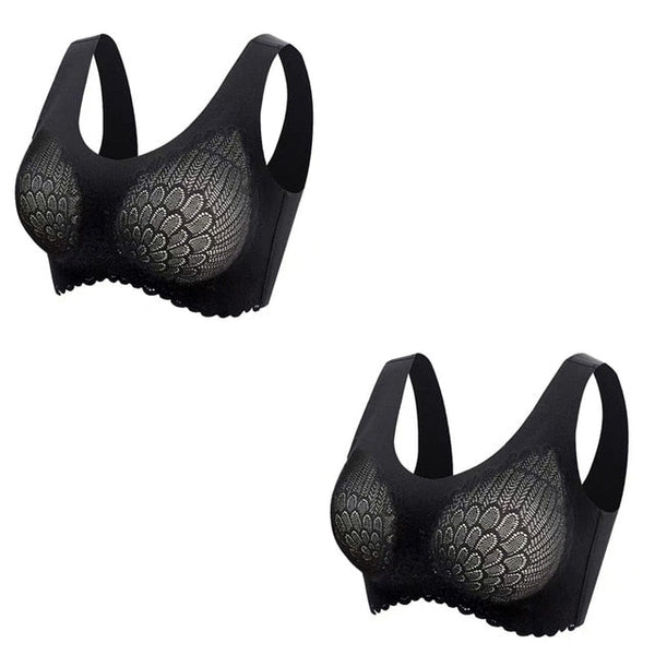 Sexy Skin-friendly Women's Seamless Latex Bras Plus Size 2Pcs