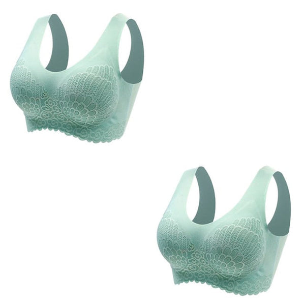 Sexy Skin-friendly Women's Seamless Latex Bras Plus Size 2Pcs