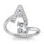 Fashion 26 Letters Silver Ring For Women Rhinestone Open Finger Rings Female Engagement Ring Jewelry Anel Party Gift - Sheseelady