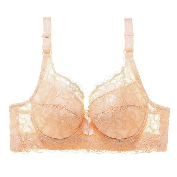 Women's Push Up Bras 34 Cup Lace Pure Color Hook & Eye Daily Wear POLY 1PC Plus Size