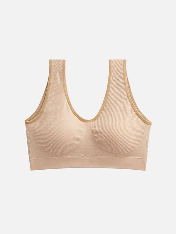 Women's Wireless Bras Sports Bras Fixed Straps Full Coverage Scoop Neck Breathable Sport Pure Color Pull-On Closure Casual Daily Nylon 1PC Green White , Bras & Bralettes , 1 PC