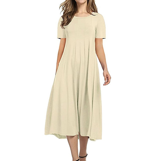 Women's Pajamas Nightgown Nighty Pjs Pure Color Comfort Home Daily Cotton Crew Neck Short Sleeve Spring Summer Green Purple