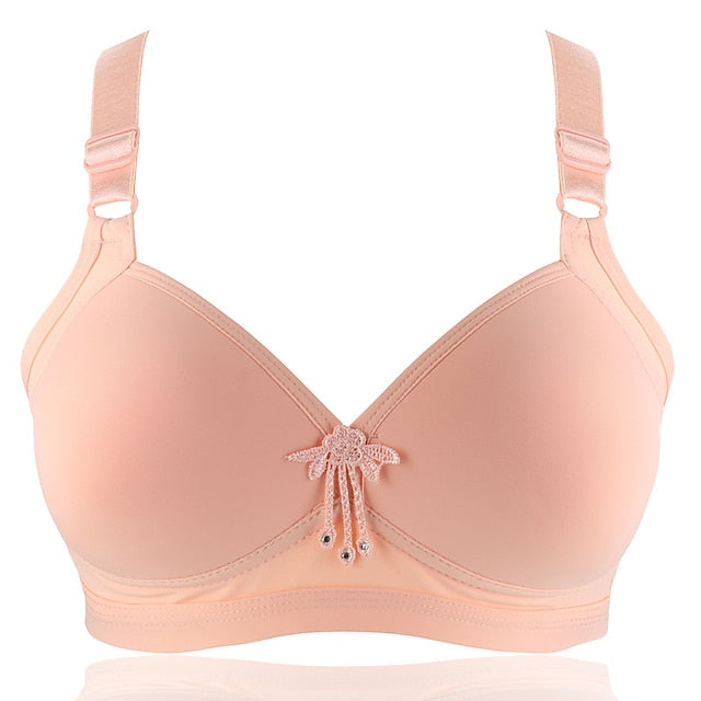 Women's Push Up Bras Wireless Bras Full Coverage Pure Color Hook & Eye Cotton 1PC Plus Size Secondary image