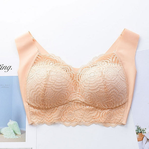Women's Wireless Bras Full Coverage Pure Color Pull-On Closure Spandex Sexy 1PC Bras & Bralettes Plus Size
