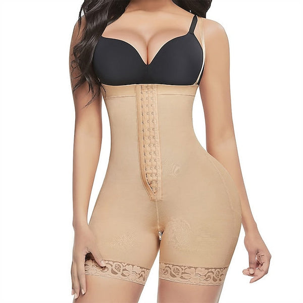 Shapewear for Women Tummy Control Body Shaper Butt Lifter Thigh Slimmer Faja Plus Size with Zipper Crotch