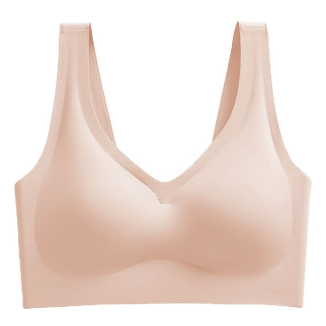 Women's Wireless Bras Full Coverage Pure Color Pull-On Closure Nylon Sexy 1PC Bras & Bralettes Plus Size