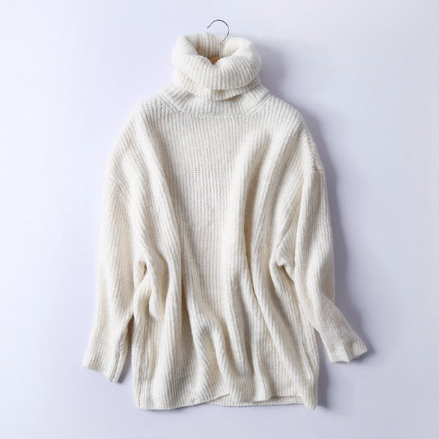 Fashionalbe Casual Women's Oversize Knitted Turtleneck Sweater Main image