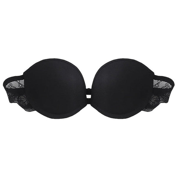Women's Bras & Bralettes Tube Bra Strapless Demi Cup Solid Color V Neck Stretchy Breathable Invisible Casual Daily Nylon