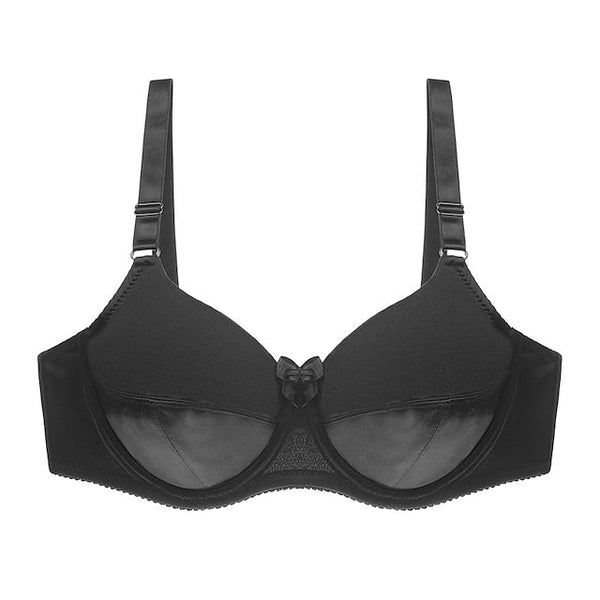 Women's Underwire Bras Full Coverage Pure Color Hook & Eye Nylon 1PC Plus Size