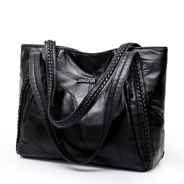 Luxury Trendy Womens' Soft Leather Tote Bag With Top-Handle Main image