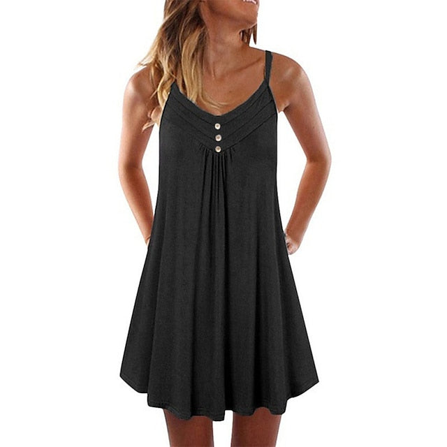 Women's Cotton Blend Sleeveless Nightgown - Soft, Comfortable Pajamas for Spring/Summer