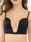 Women's Padded Bras Detachable Straps Demi Cup Shelf Bra Deep U Breathable Pure Color Hook & Eye