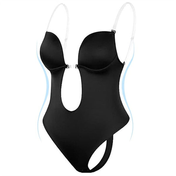 Women's Invishaper-Plunge Backless Bra Shaper Bra Bodysuits Seamless Thong Women's Deep V-Neck Clear Strap for Parties Dresses