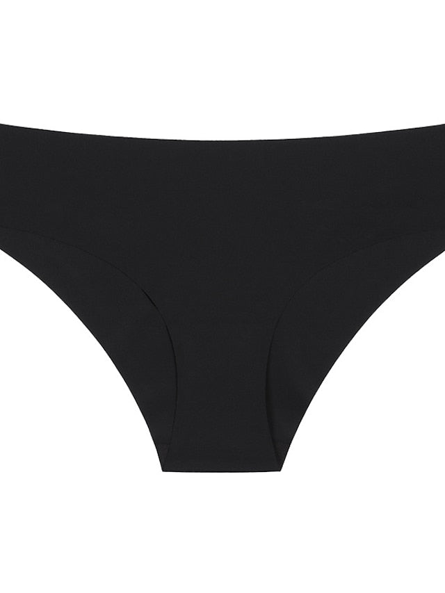 Women's Sexy Panties Brief Underwear 3 PCs Underwear Simple Sexy Comfort Hole Pure Color Nylon Low Waist Black Purple Pink