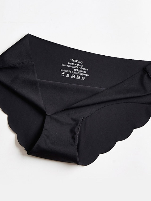 Women's Sexy Panties Basic Panties Brief Underwear 3Pcs Underwear Fashion Sexy Comfort Basic Pure Color Nylon Low Waist Sexy Black Blue Purple