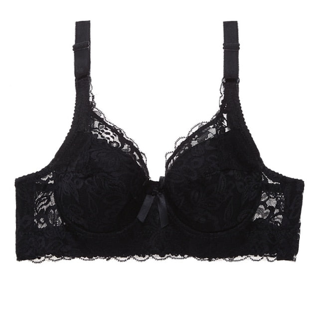 Women's Push Up Bras 34 Cup Lace Pure Color Hook & Eye Daily Wear POLY 1PC Plus Size