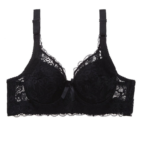 Women's Push Up Bras 34 Cup Lace Pure Color Hook & Eye Daily Wear POLY 1PC Plus Size
