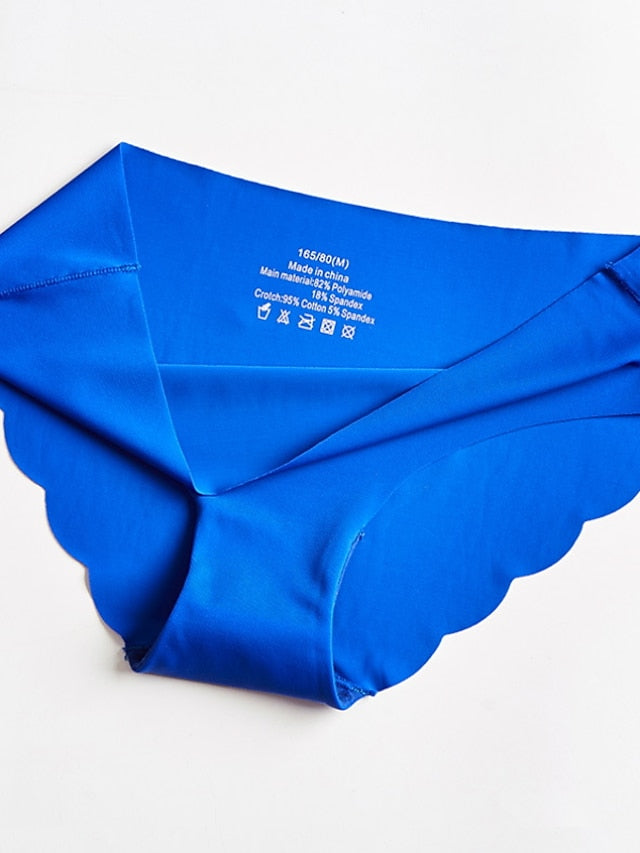 Women's Sexy Panties Basic Panties Brief Underwear 3Pcs Underwear Fashion Sexy Comfort Basic Pure Color Nylon Low Waist Sexy Black Blue Purple