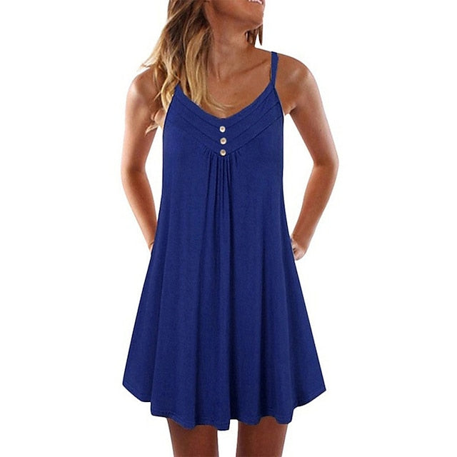 Women's Cotton Blend Sleeveless Nightgown - Soft, Comfortable Pajamas for Spring/Summer