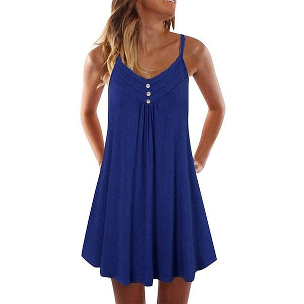 Women's Cotton Blend Sleeveless Nightgown - Soft, Comfortable Pajamas for Spring/Summer