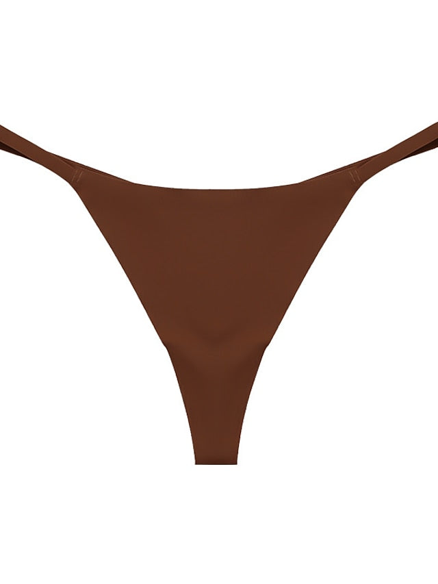 Women's Sexy Panties G-strings & Thongs Panties 3Pcs Underwear Simple Sexy Comfort Hole Pure Color Nylon Low Waist