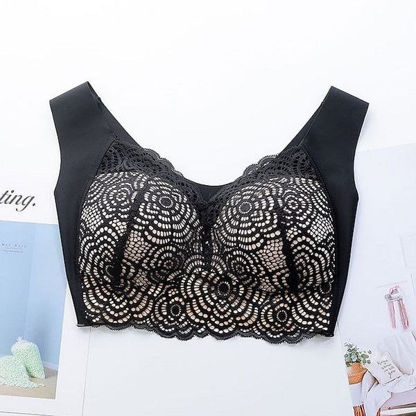Women's Wireless Bras Full Coverage Pure Color Pull-On Closure Spandex Sexy 1PC Bras & Bralettes Plus Size